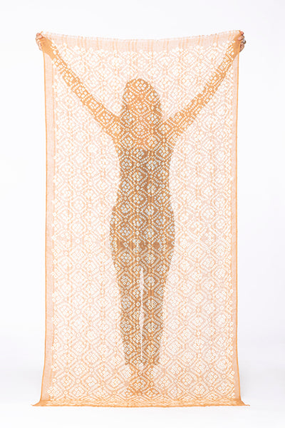 LINEN EL MELHFA FLOWER LATTICE SHAWL