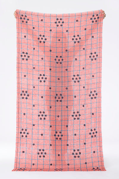 EMBROIDERED GINGHAM COLABA DAISY CHAIN SHAMINA