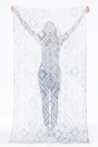 LINEN EL MELHFA HONEYCOMB SHAWL