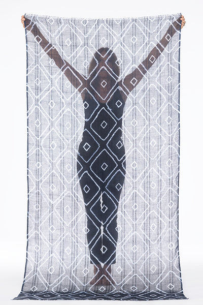 LINEN EL MELHFA HONEYCOMB SHAWL