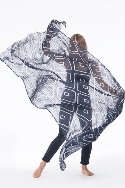 LINEN EL MELHFA HONEYCOMB SHAWL