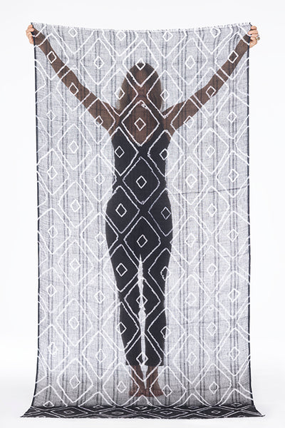 LINEN EL MELHFA HONEYCOMB SHAWL