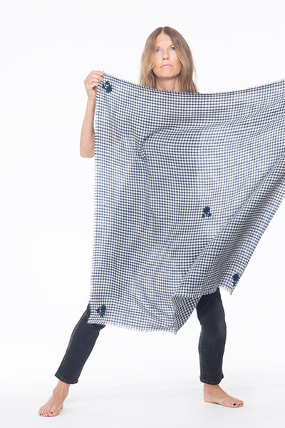 GINGHAM EMBROIDERED CAMPO DE’ FIORI BANDANA