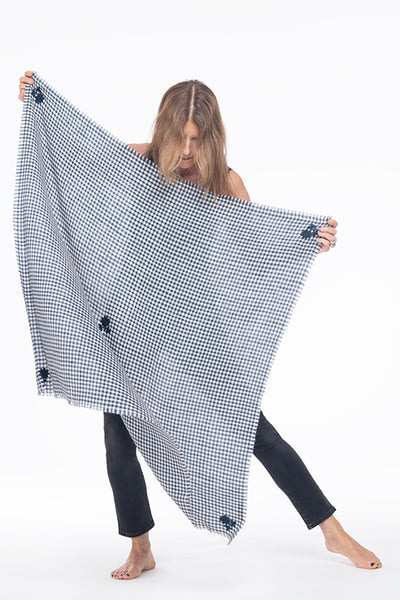 GINGHAM EMBROIDERED CAMPO DE’ FIORI BANDANA